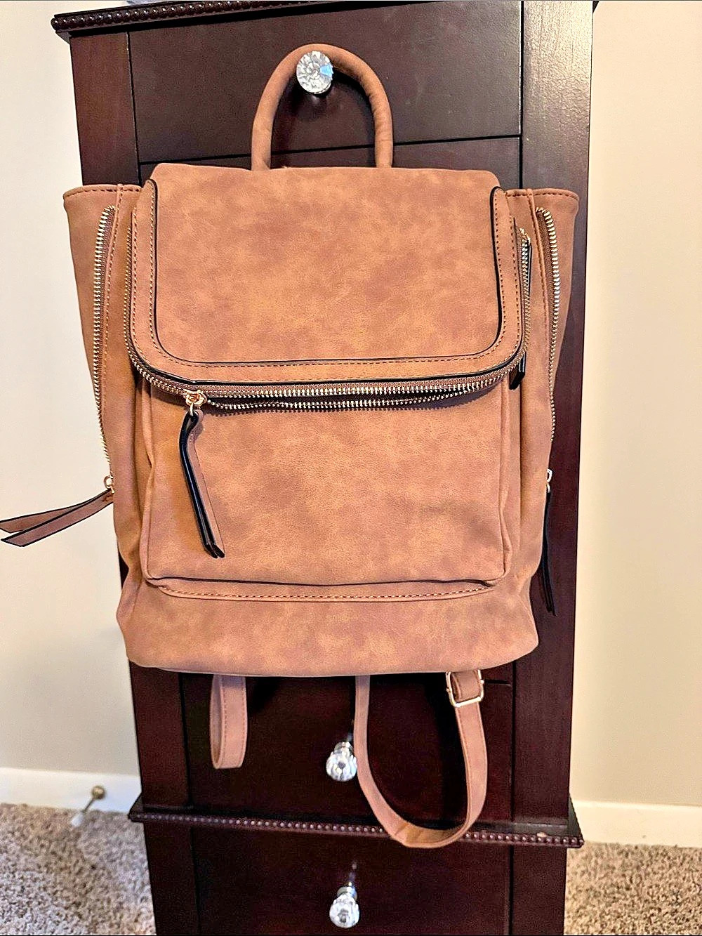 Brown Convertible Backpack